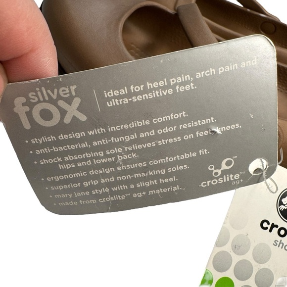 NWT Crocs Silver Fox Maryjane flats in brown/bronze womens 5 shoes comfy office - Picture 12 of 12